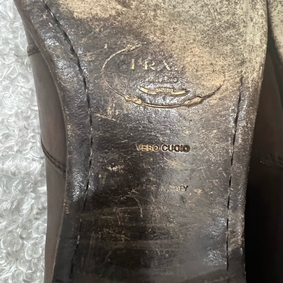 Prada Men Penny Loafers Brown Leather Slip On - Picture 7 of 14